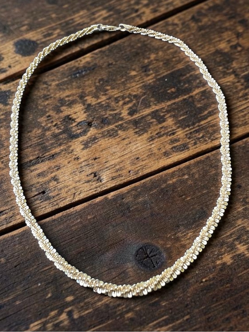 Vintage Milor Italy 925 Sterling Silver Woven Choker Necklace 20.5g (15.5")